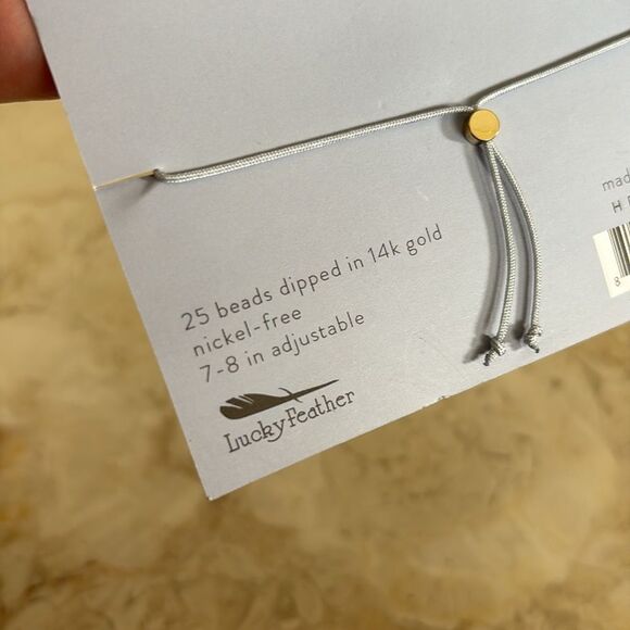 NEW! Lucky Feather Milestone Birthday Bracelet “25” 14K Gold Dipped - Picture 4 of 4